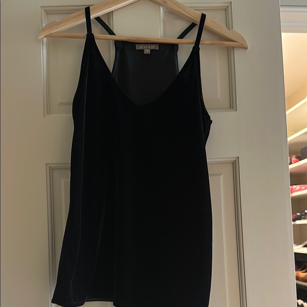 Lilla P Black Velvet Tank Top
